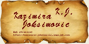 Kazimira Joksimović vizit kartica
